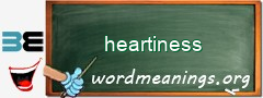 WordMeaning blackboard for heartiness